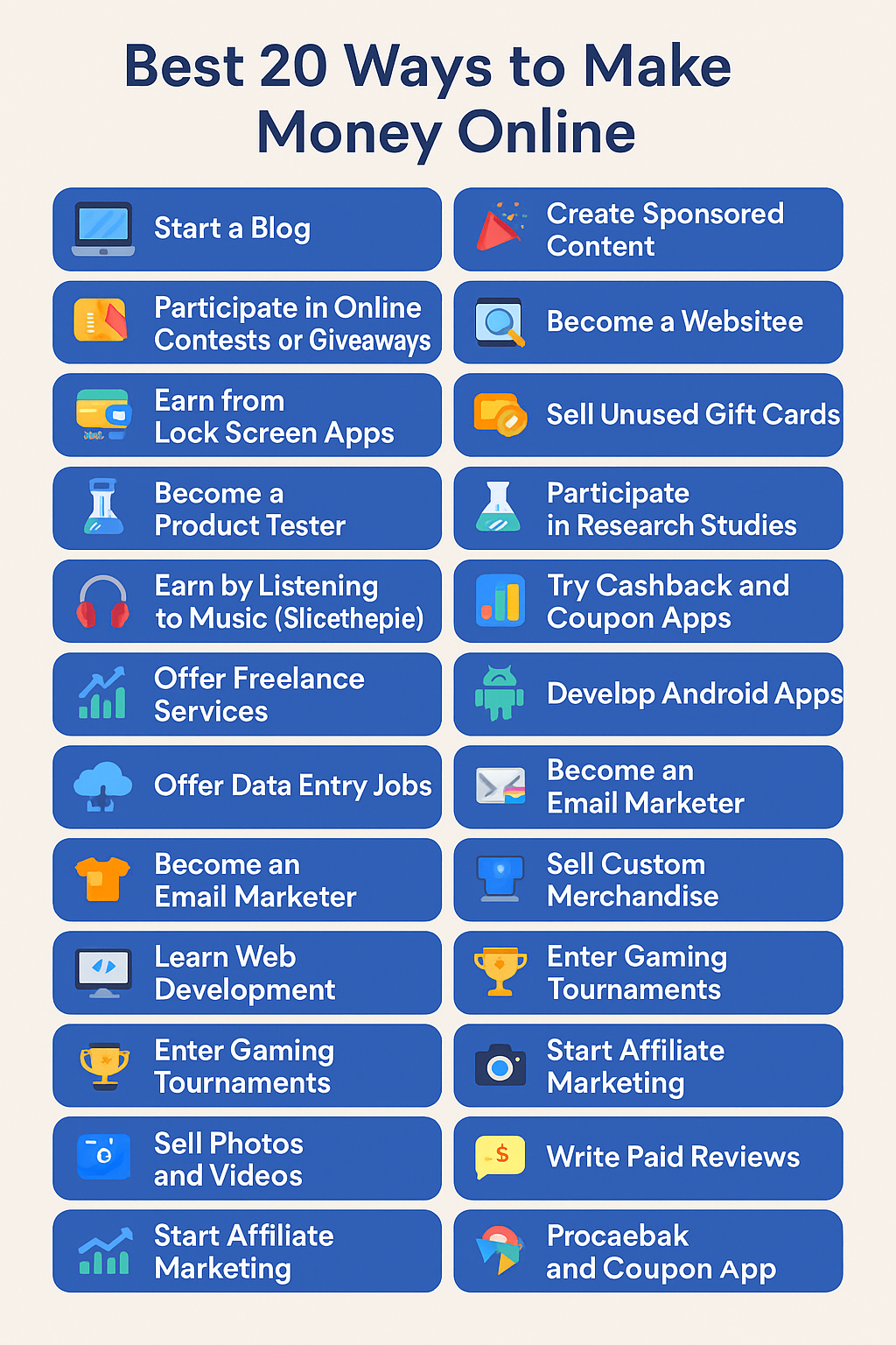 Best 20 Ways to Make Money Online
