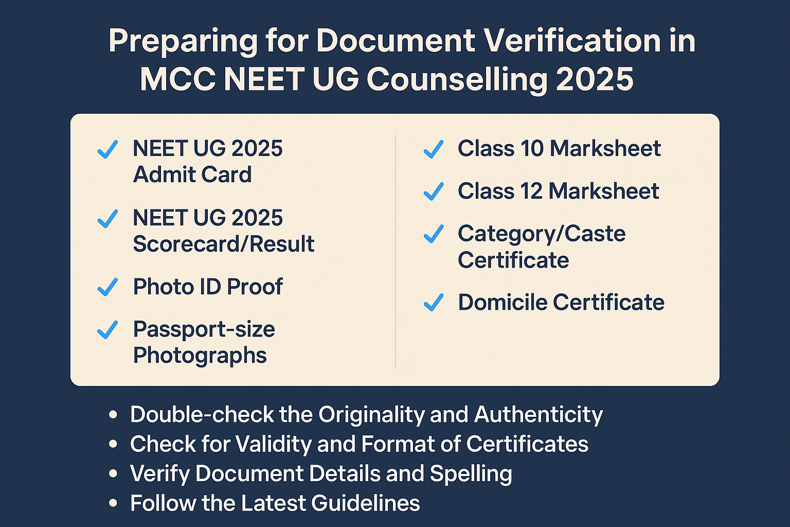 You are currently viewing Preparing for Document Verification in MCC NEET UG Counselling 2025