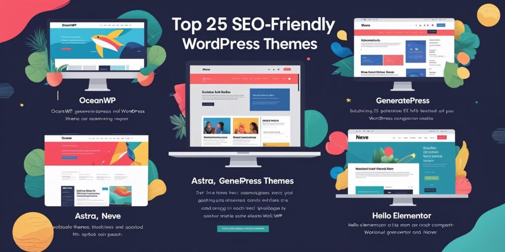 top 25 seo friendly wordpress themes to boost your google rankings oceanwp,generatepress,astra,neve,hello elementor (1)