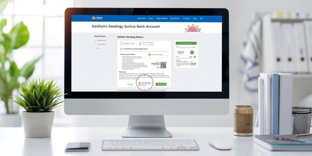 How to check aadhaar seeding status with bank