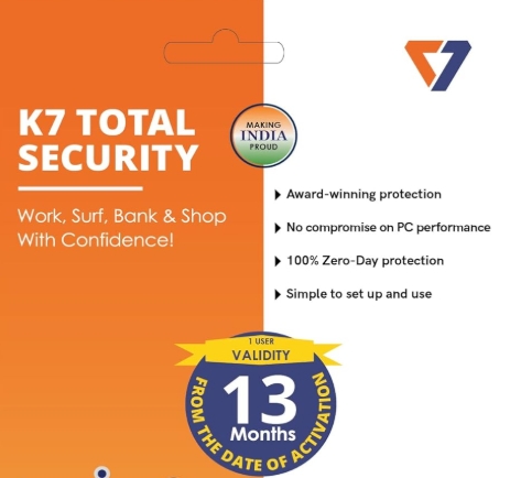 K7 Security Total Security - 1 User, 13 Months - Email Delivery in 2 Hours