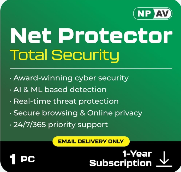 Net Protector Antivirus Total Security 2025 - 1 PC, 1 Year - Email Delivery