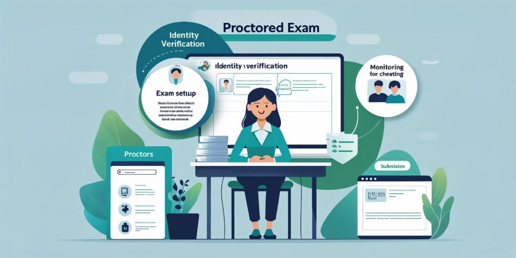What is a proctored exam and how does it work