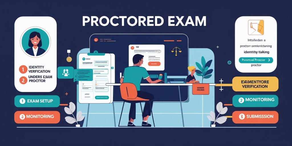 What is a proctored exam and how does it work