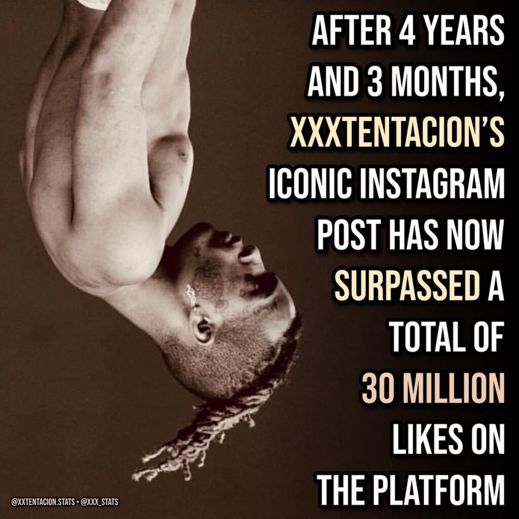 XXXTentacion’s Last Post – 34 Million+ Likes