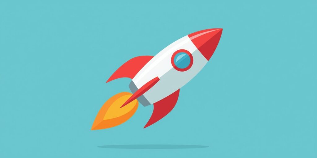 flat style rocket animation