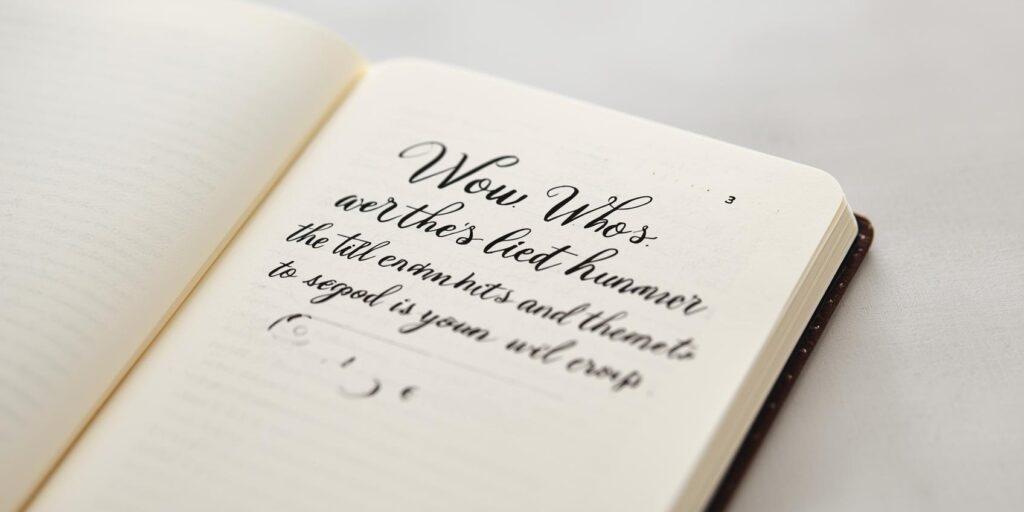 open notebook with english words