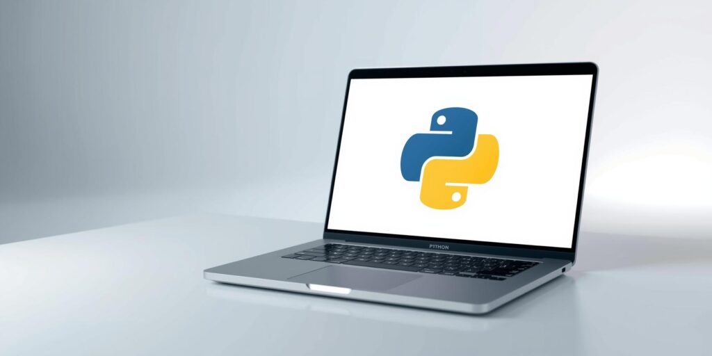 python logo with laptop