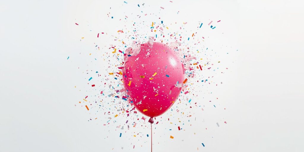 slow motion balloon popping