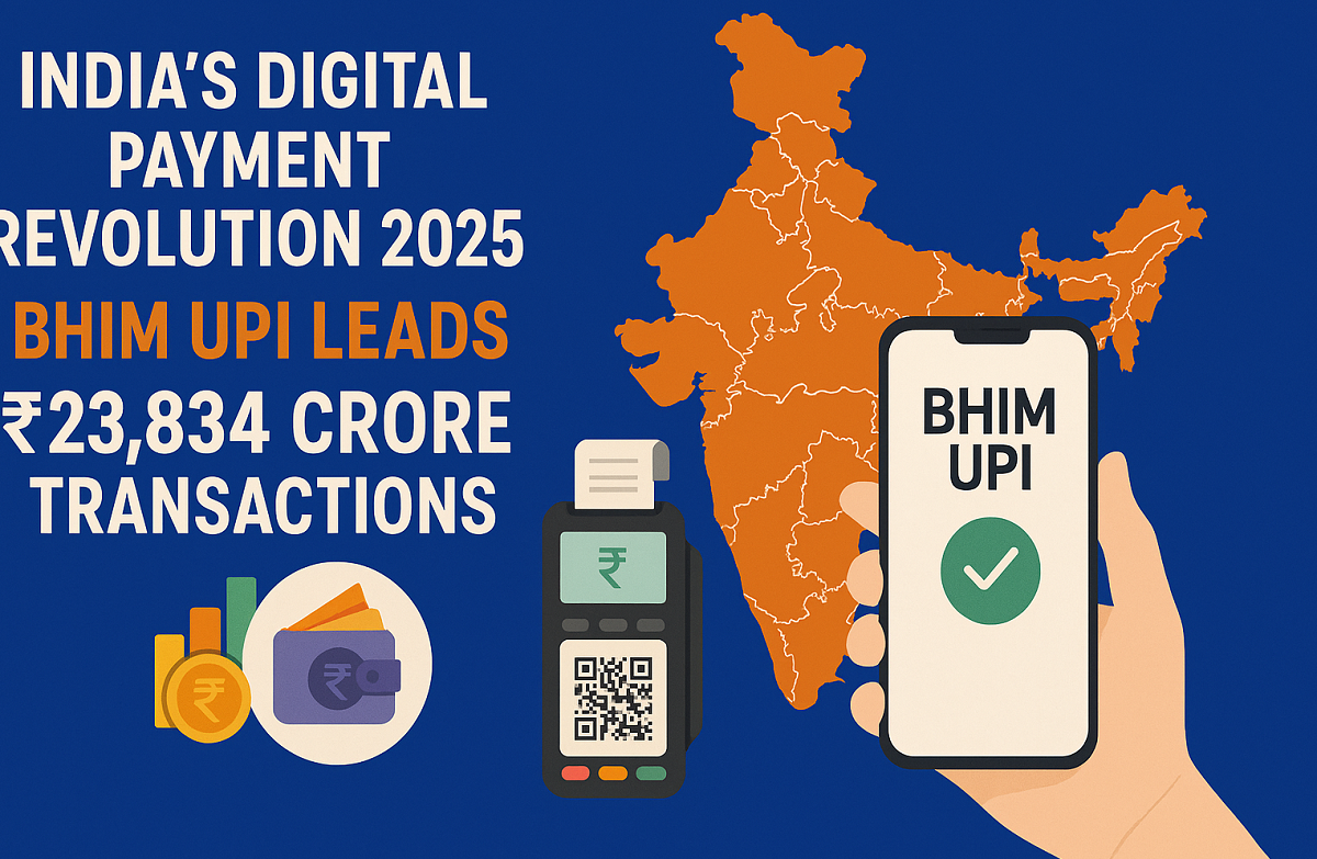 You are currently viewing India’s Digital Payment Revolution 2025: BHIM UPI Leads ₹23,834 Crore Transactions