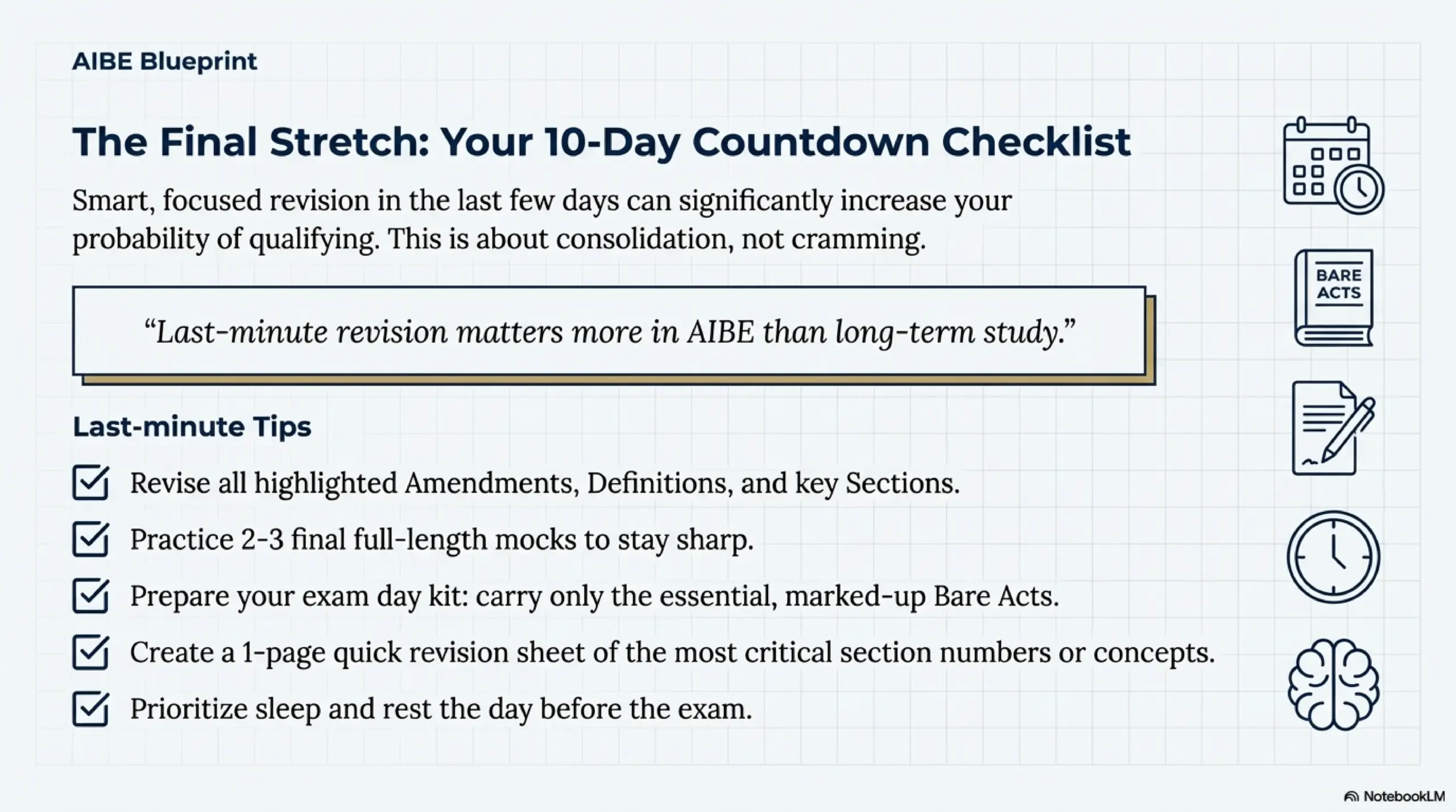  10-day countdown checklist for AIBE