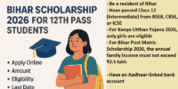 Bihar Scholarship 2026 for 12th Pass Students