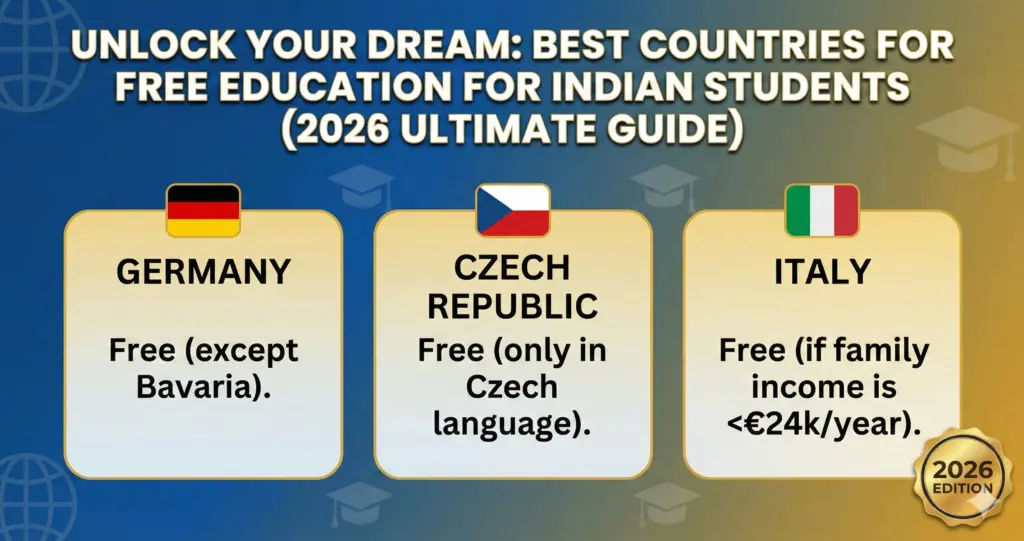 unlock your dream best countries for free education for indian students (2026 ultimate guide)
